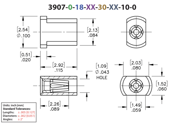 mill-max 3907 Drawing