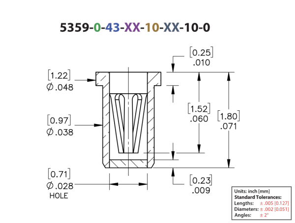 F5359 Shell 5359 Receptacle With OFP Solder Barrier in Bulk