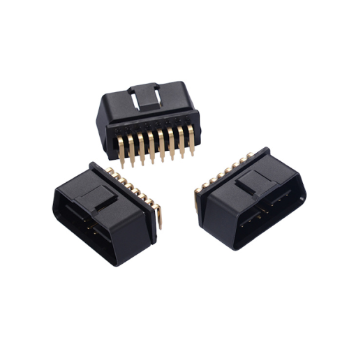 Gold-plated OBD2 male connector for automotive diagnostic equipment