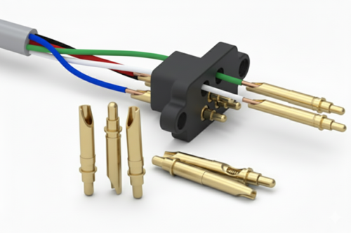 Solder-mount pogo pin connector