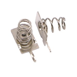 AAA negative battery contact with music wire spring, 4.45 mm PC pin