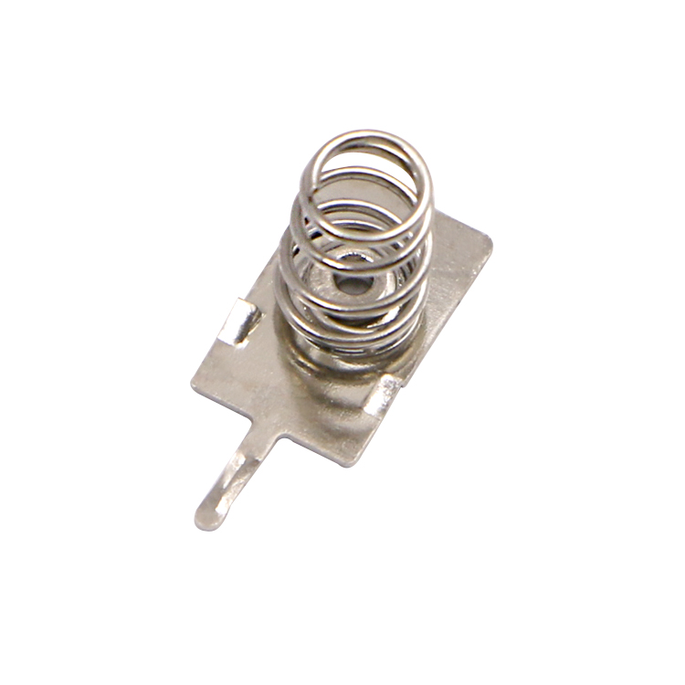 AAA negative battery contact with music wire spring, 4.45 mm PC pin